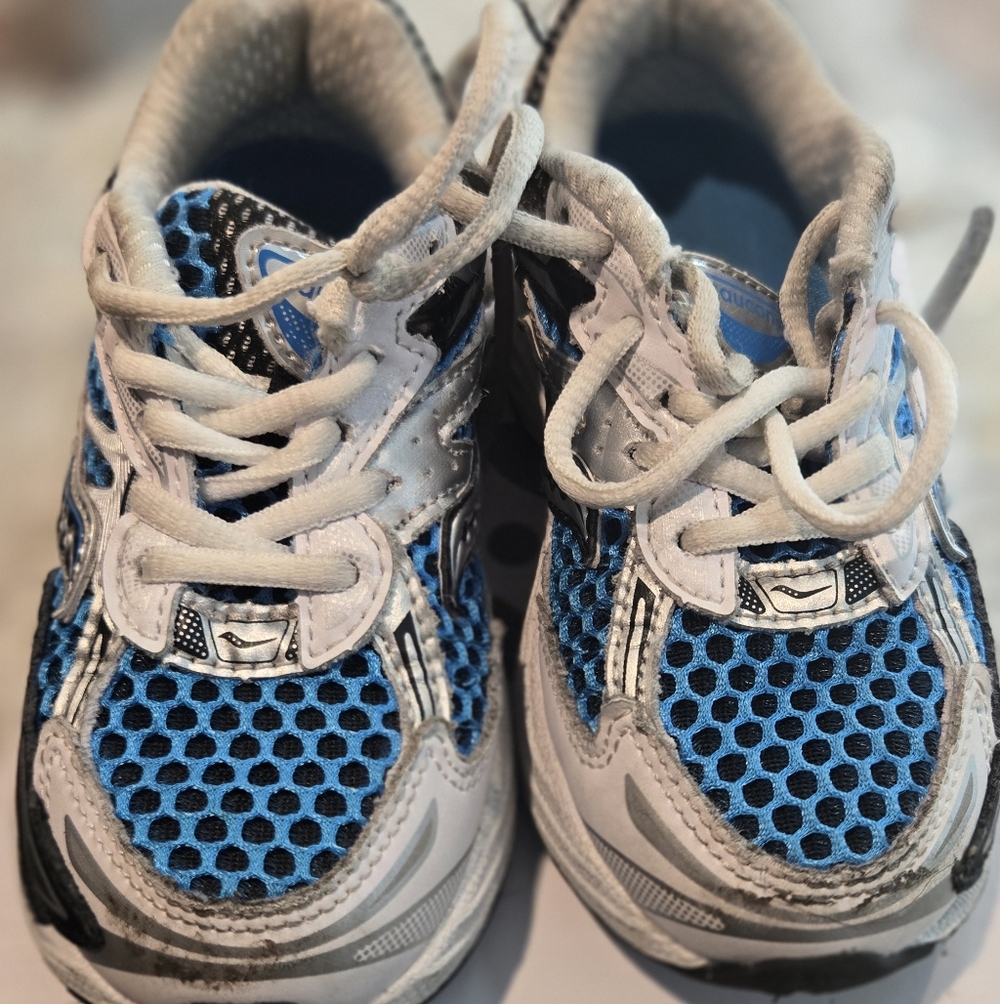 Kids Blue Mesh Athletic Sneakers